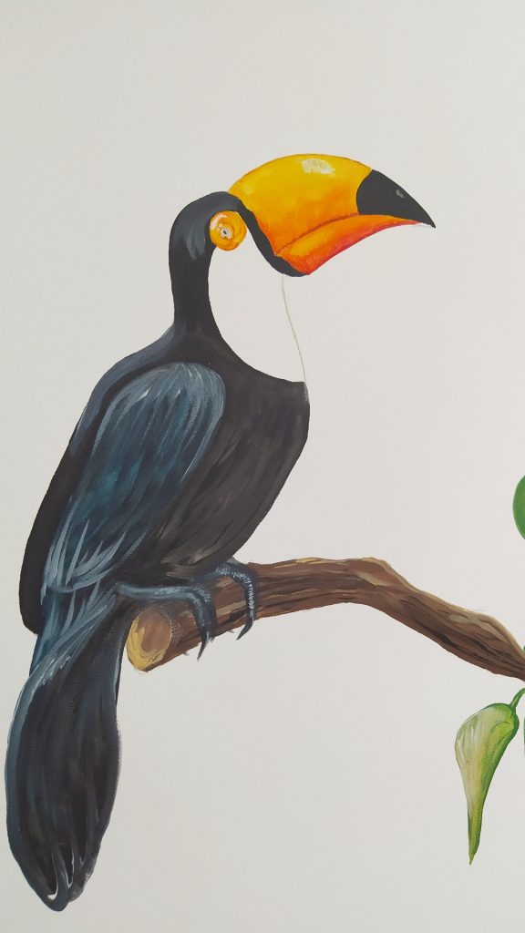 toucan peint à l'acrylique